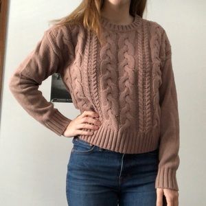 NWOT PacSun pink cable sweater